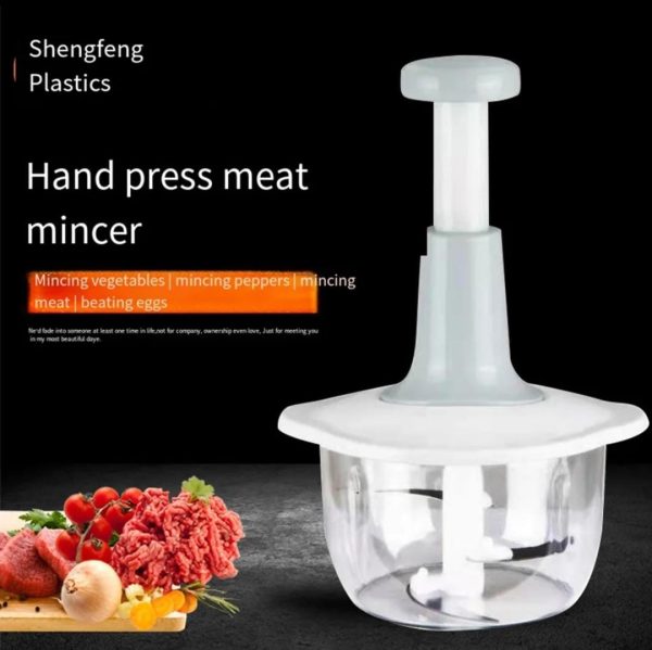 Manual Hand Push Chopper – 1.5L Multi-Functional Vegetable, Meat & Fruit Cutter | Grinder, Grater & Mincer (Random Color)