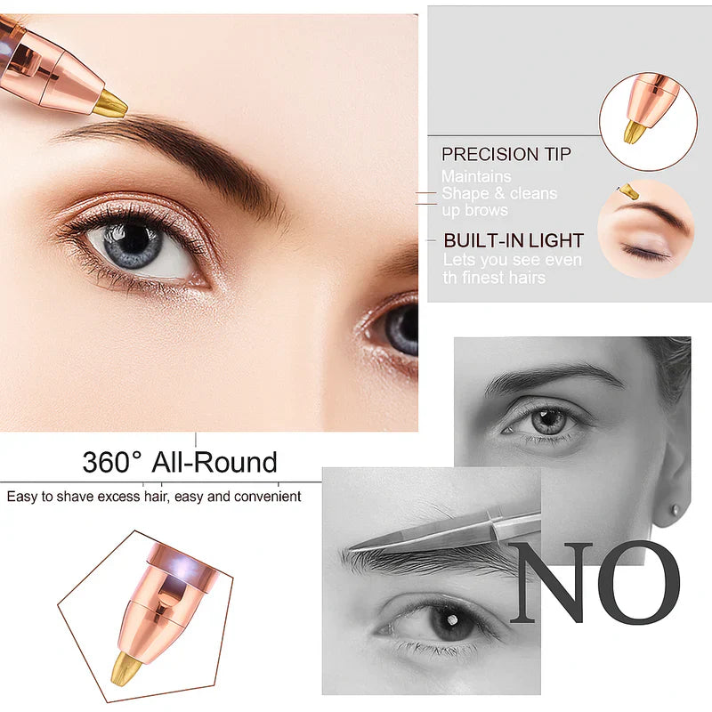 Rechargeable 2-in-1 Eyebrow Trimmer & Facial Hair Remover for Women– USB Charging, Painless & Portable
