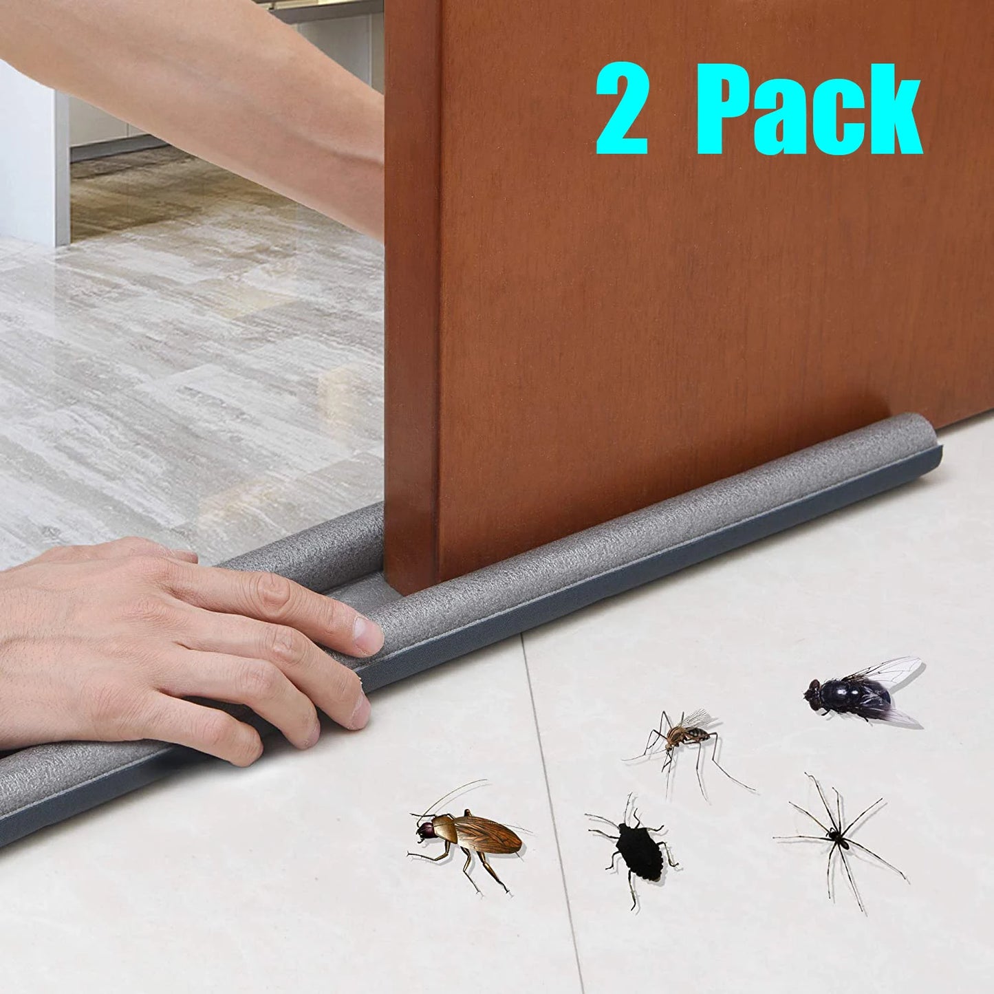 Twin Door Draft Stopper – Foam Seal for Cold Air, Dust & Insect Block