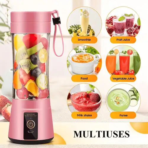 Portable USB Rechargeable Juicer Blender Cup for Travel & Outdoor Use