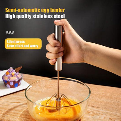 Hand Press Egg Beater – Semi-Automatic Manual Whisk & Cream Mixer