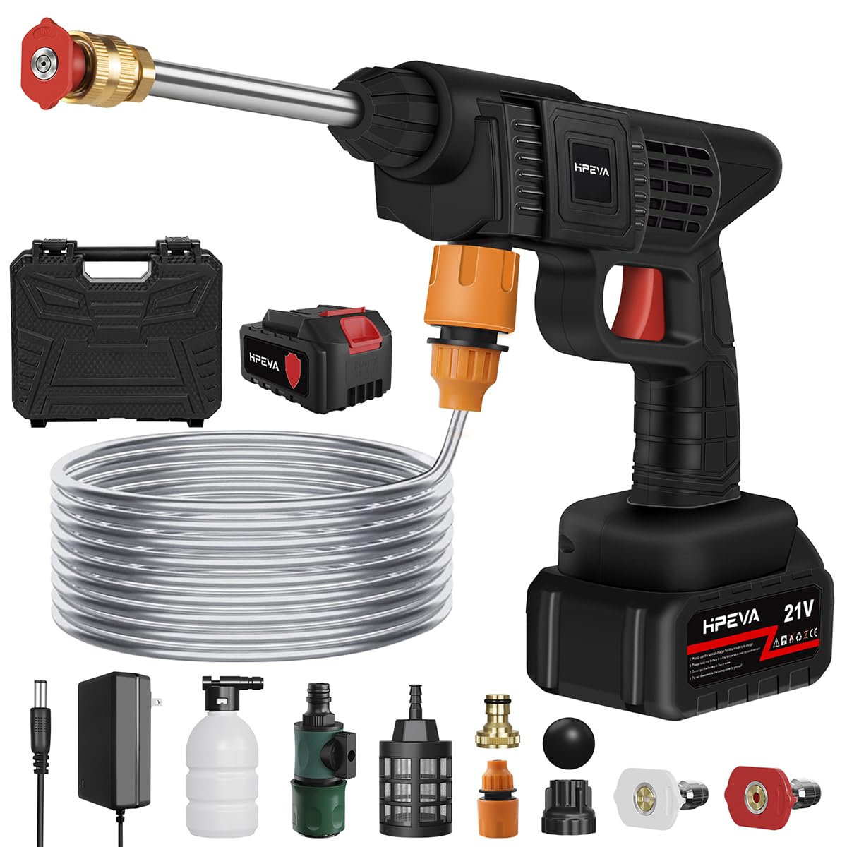 Automatic Cordless Car Wash Spray Gun – 48V High Pressure Lithium Battery Cleaner