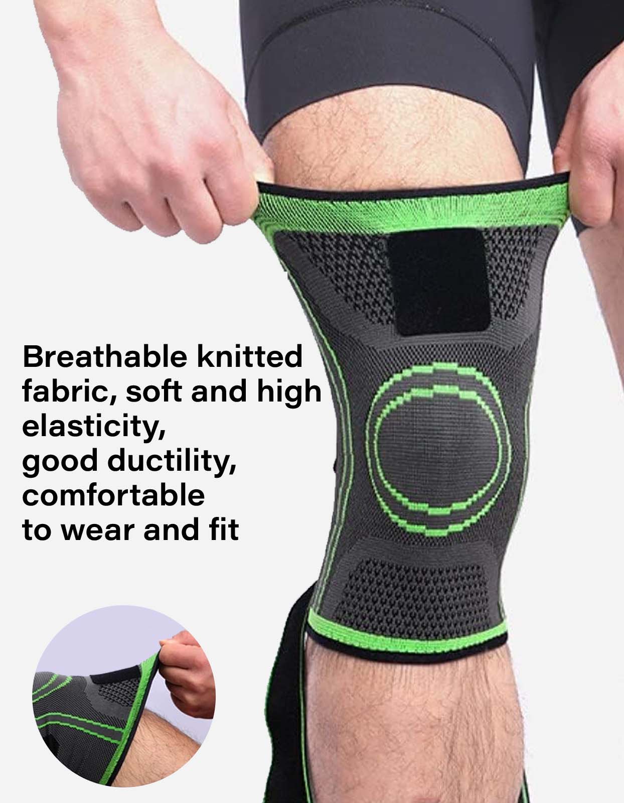 1 Pc Adjustable Patella Knee Support Belt – Elastic Sports Bandage for Pain Relief & Injury Protection