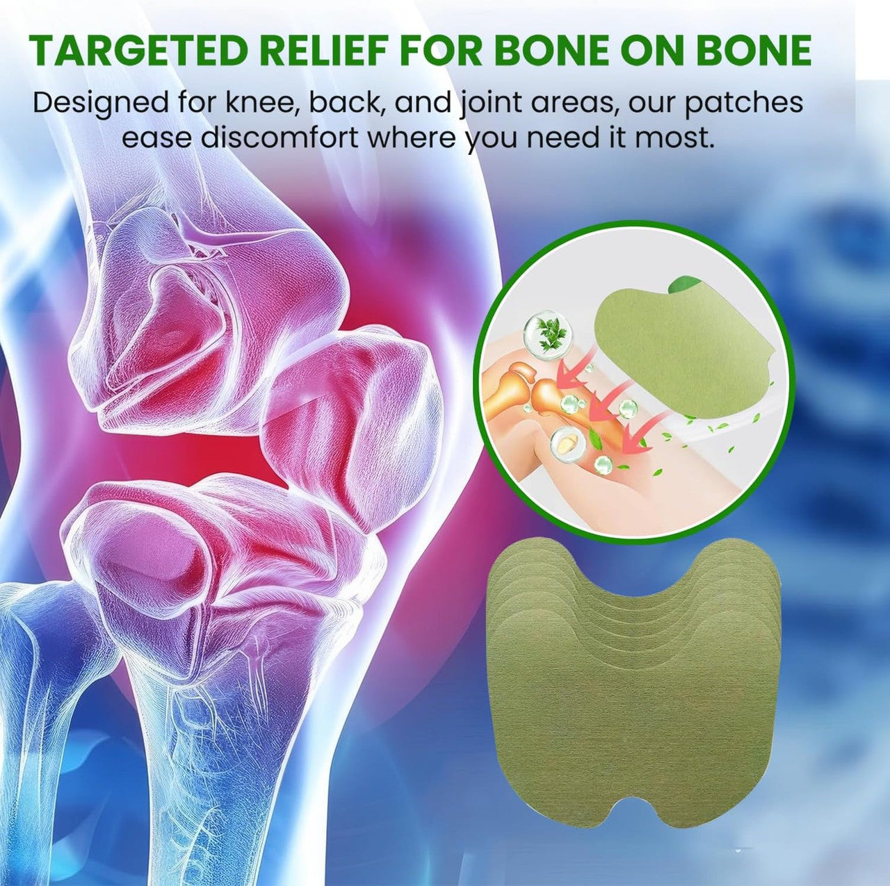 Natural Herbal 12PCS Knee Pain Relief Patch for Joint & Muscle Comfort