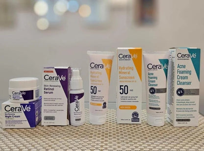CeraVe 4-in-1 Skincare Kit – Night Cream, Sunblock, Cleanser & Serum for Radiant, Healthy Skin