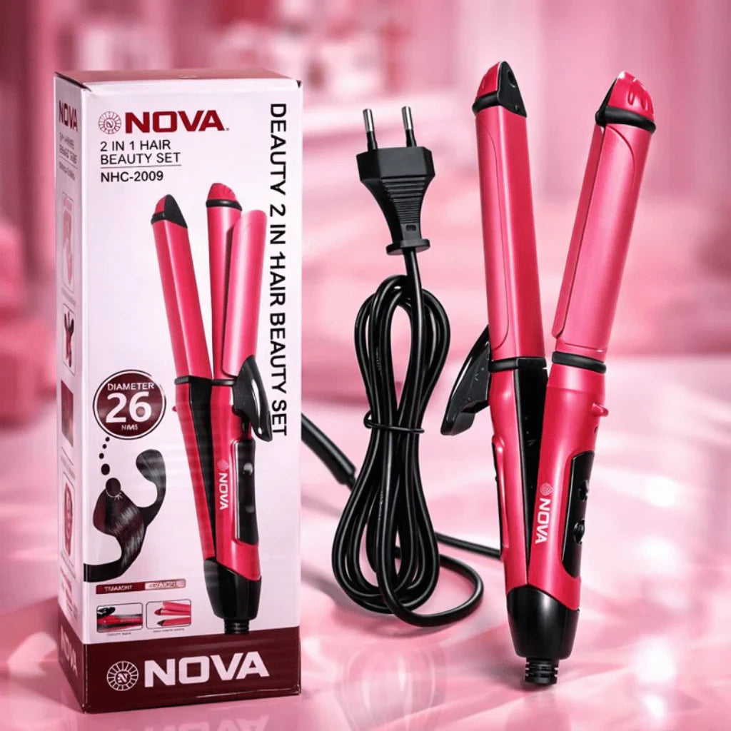 Nova Professional 2-in-1 Hair Straightener & Curler