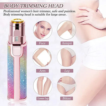 Rechargeable 2-in-1 Eyebrow Trimmer & Facial Hair Remover for Women– USB Charging, Painless & Portable