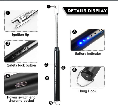360° Arc USB Lighter – Flameless, Windproof & Rechargeable