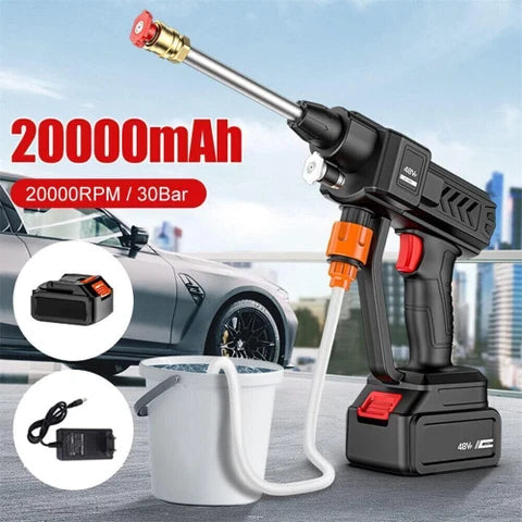 Automatic Cordless Car Wash Spray Gun – 48V High Pressure Lithium Battery Cleaner