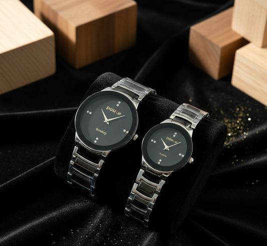 POSITIF Premium Couple Watch Set – Elegant Matching Timepieces for Him & Her