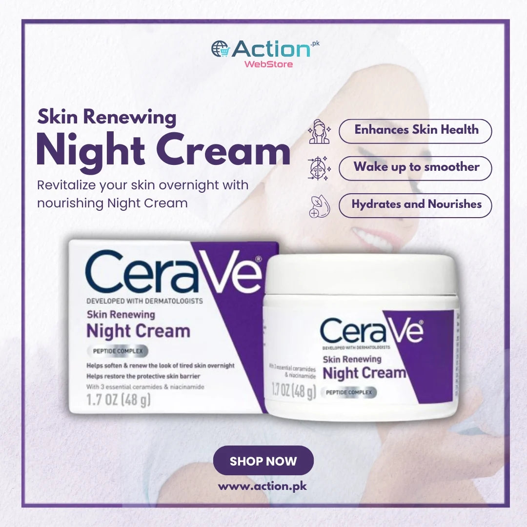 CeraVe 4-in-1 Skincare Kit – Night Cream, Sunblock, Cleanser & Serum for Radiant, Healthy Skin