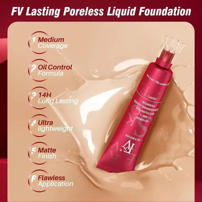 FV Waterproof Matte Foundation – Oil-Free, Medium Coverage, Long Lasting (30g, Ivory)