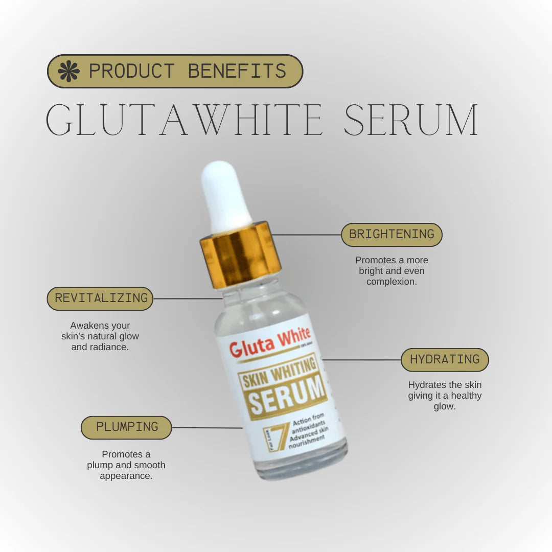 Gluta White Face Serum – Glutathione Brightening, Hydrating & Antioxidant Glow (30ml)