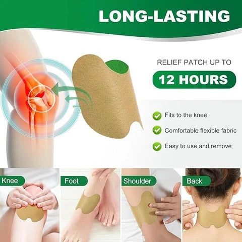 Natural Herbal 12PCS Knee Pain Relief Patch for Joint & Muscle Comfort