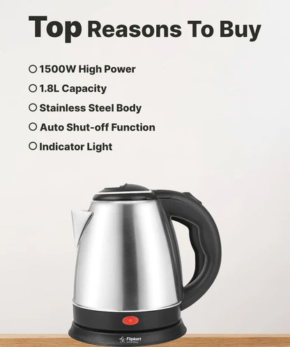 Smart Electric Kettle 2.0L – Stainless Steel | LED Display, Fast Boil & Auto Shut-Off