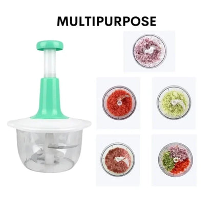 Manual Hand Push Chopper – 1.5L Multi-Functional Vegetable, Meat & Fruit Cutter | Grinder, Grater & Mincer (Random Color)